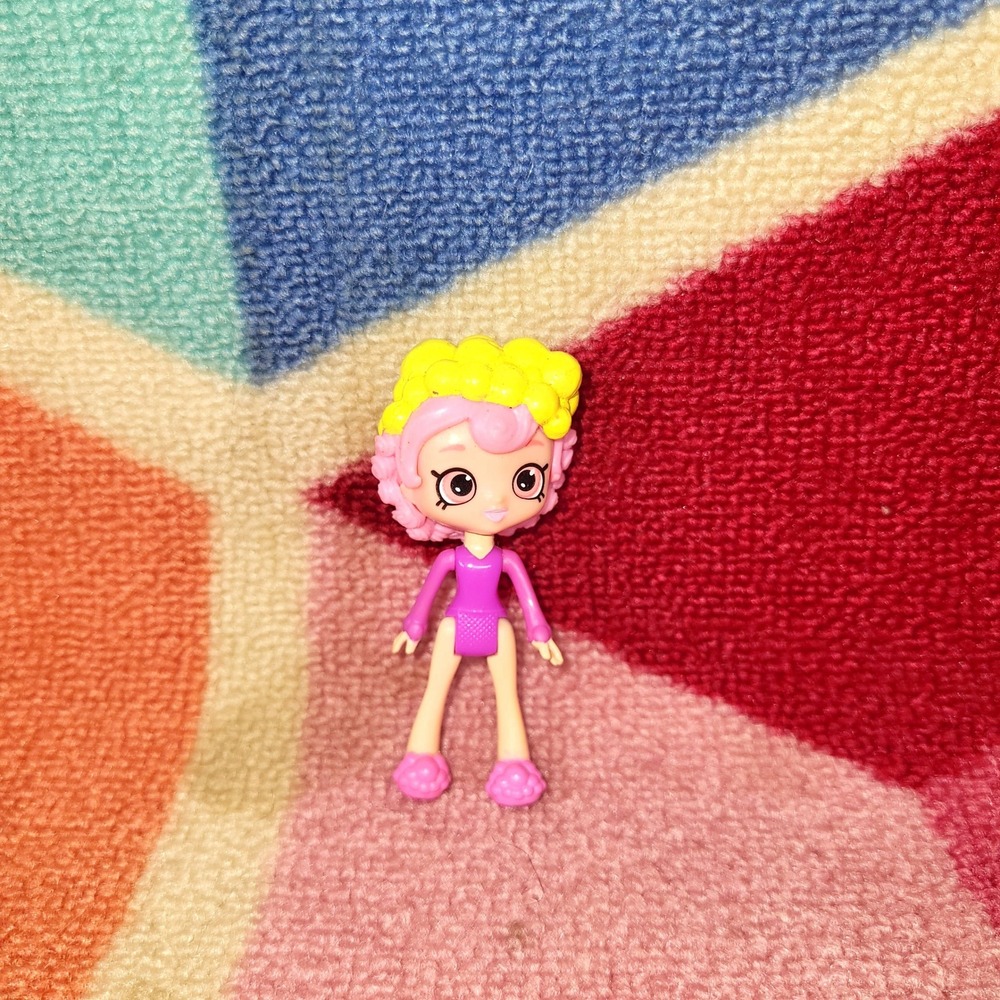 Shopkins Small Doll Pink Leotard Yellow Pink‎ Curly Hair Toy for Kids Girls